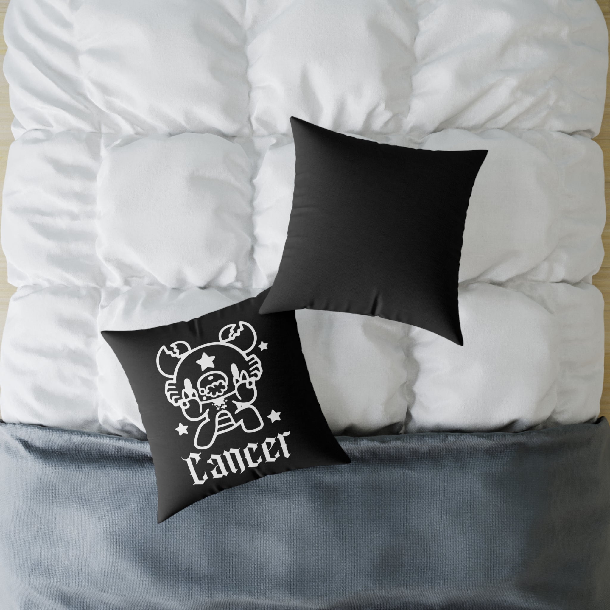Gloomy Cancer Zodiac Square Poly Canvas Pillow