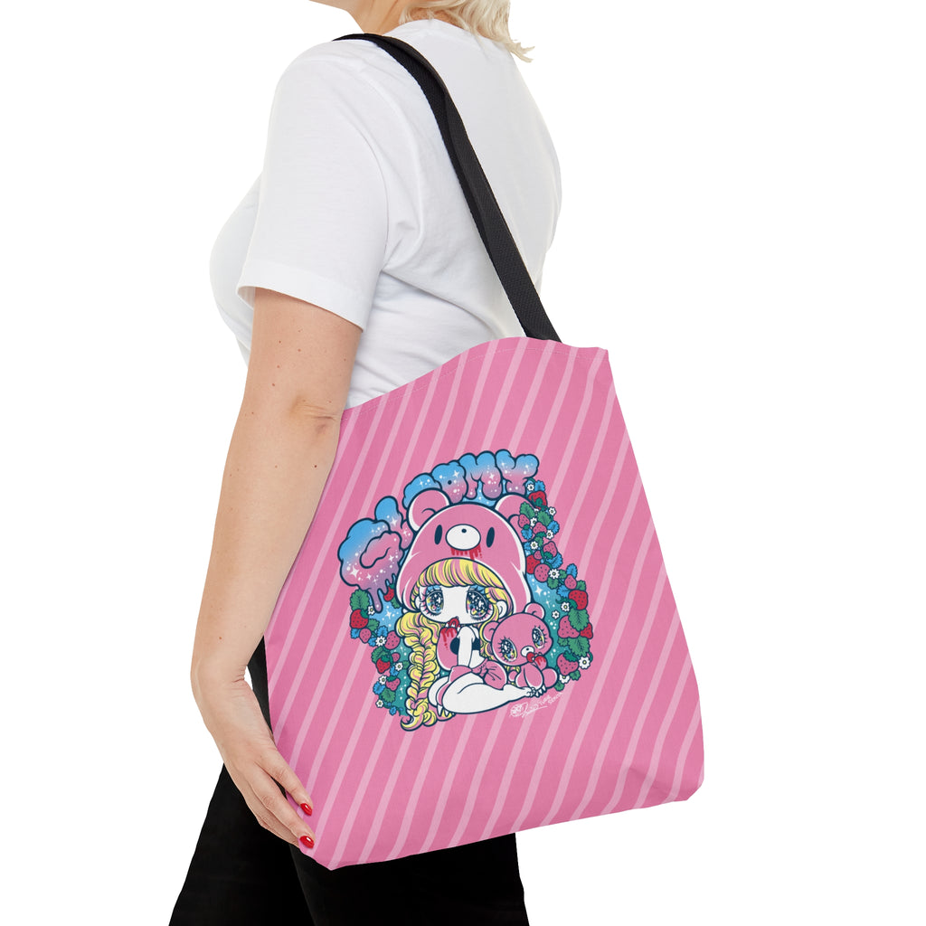 YURIE SEKIYA x GLOOMY BEAR ⭐️  GLOOMY-GIRL STRAWBERRY Tote Bag