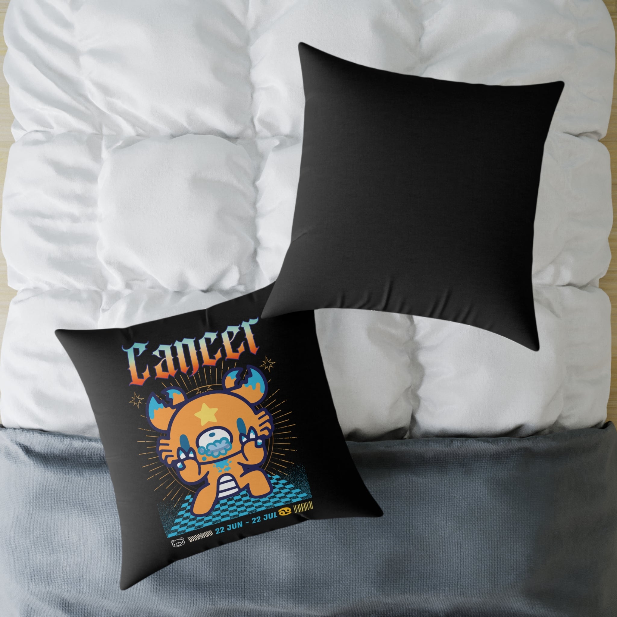 Gloomy Cancer Zodiac Square Poly Canvas Pillow