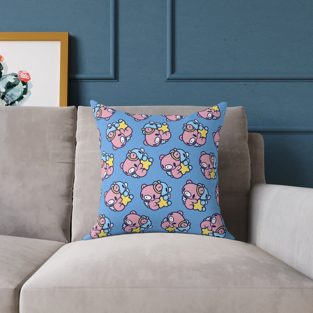 Gloomy Gemini Zodiac Square Poly Canvas Pillow