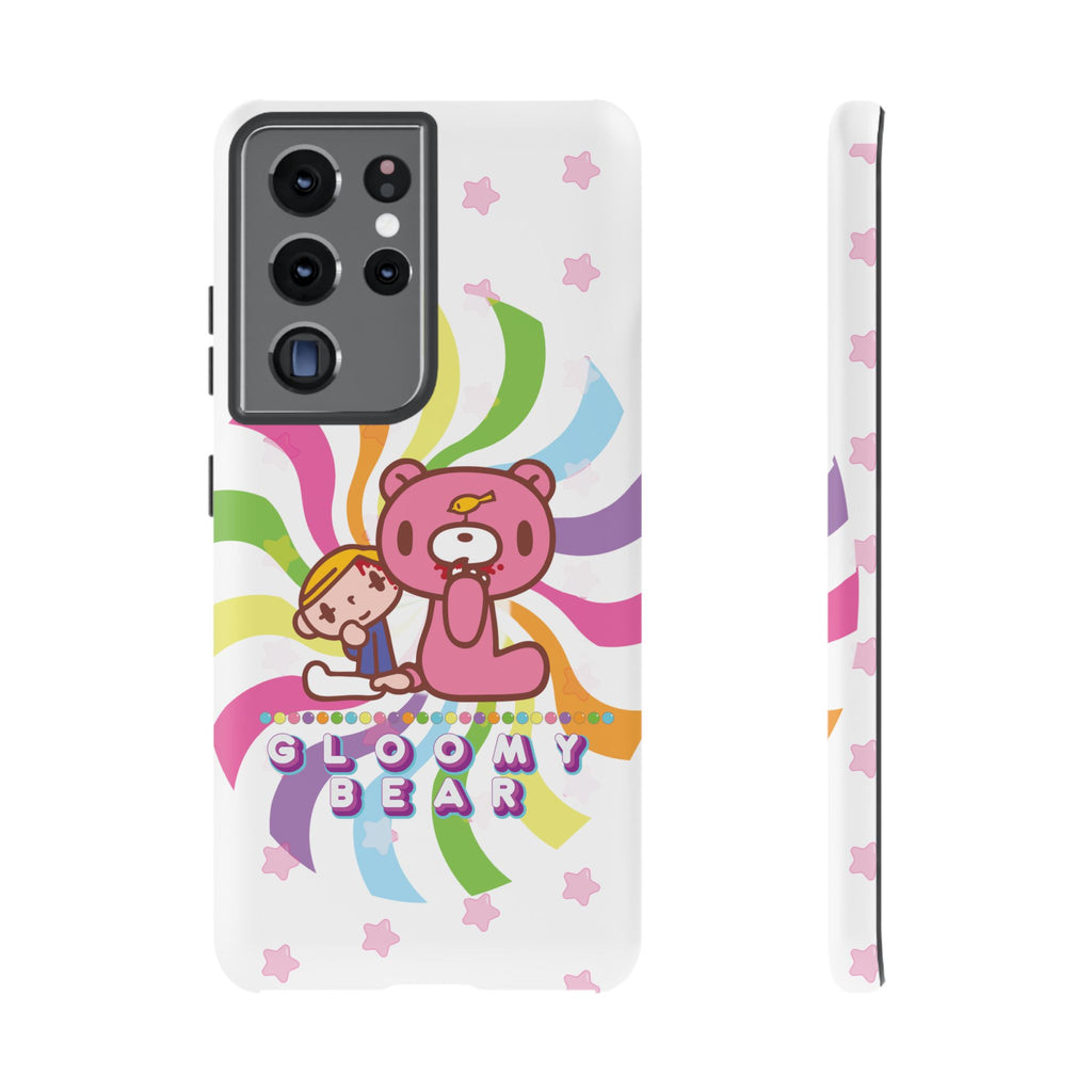 Swirly Rainbow Gloomy Bear - Tough Phone Case