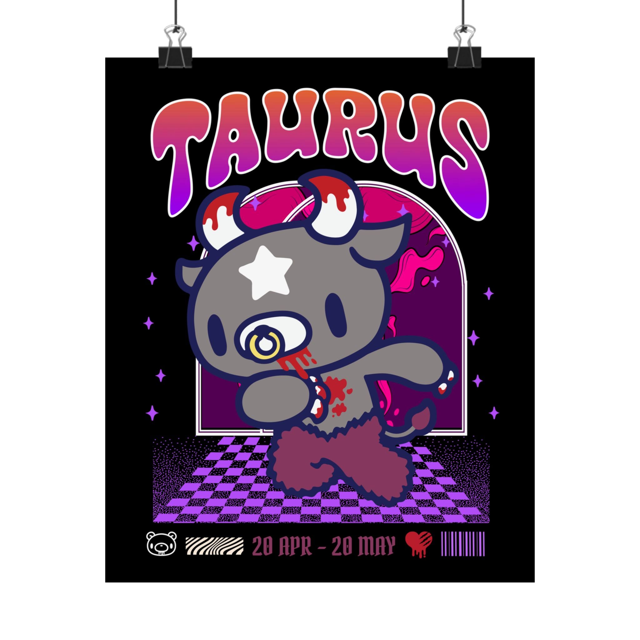 Gloomy Taurus Zodiac Satin Posters (300gsm)