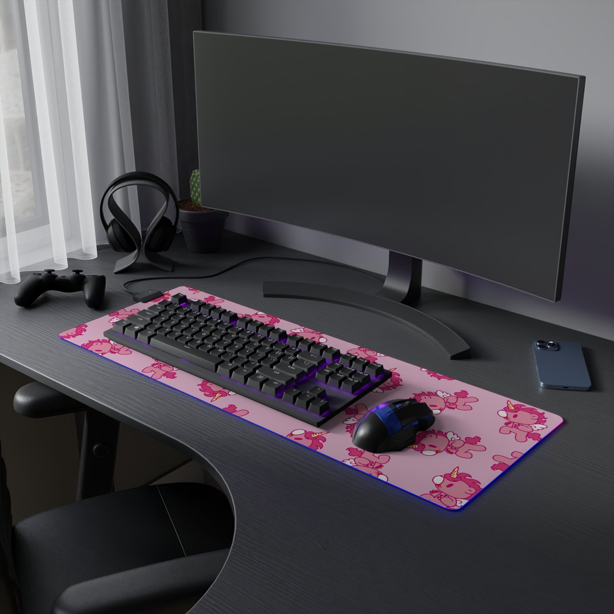 Fire Horse Gloomy Bear LED Gaming Mouse Pad