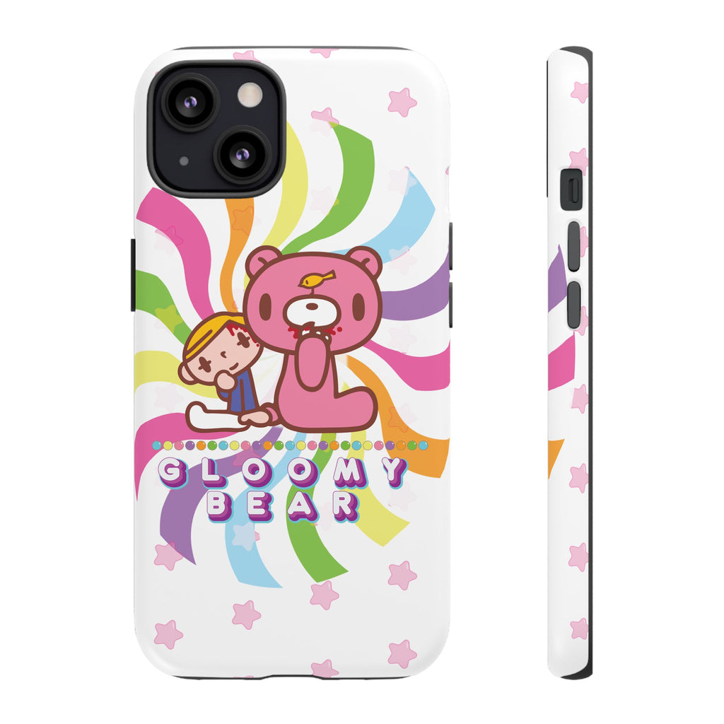 Swirly Rainbow Gloomy Bear - Tough Phone Case