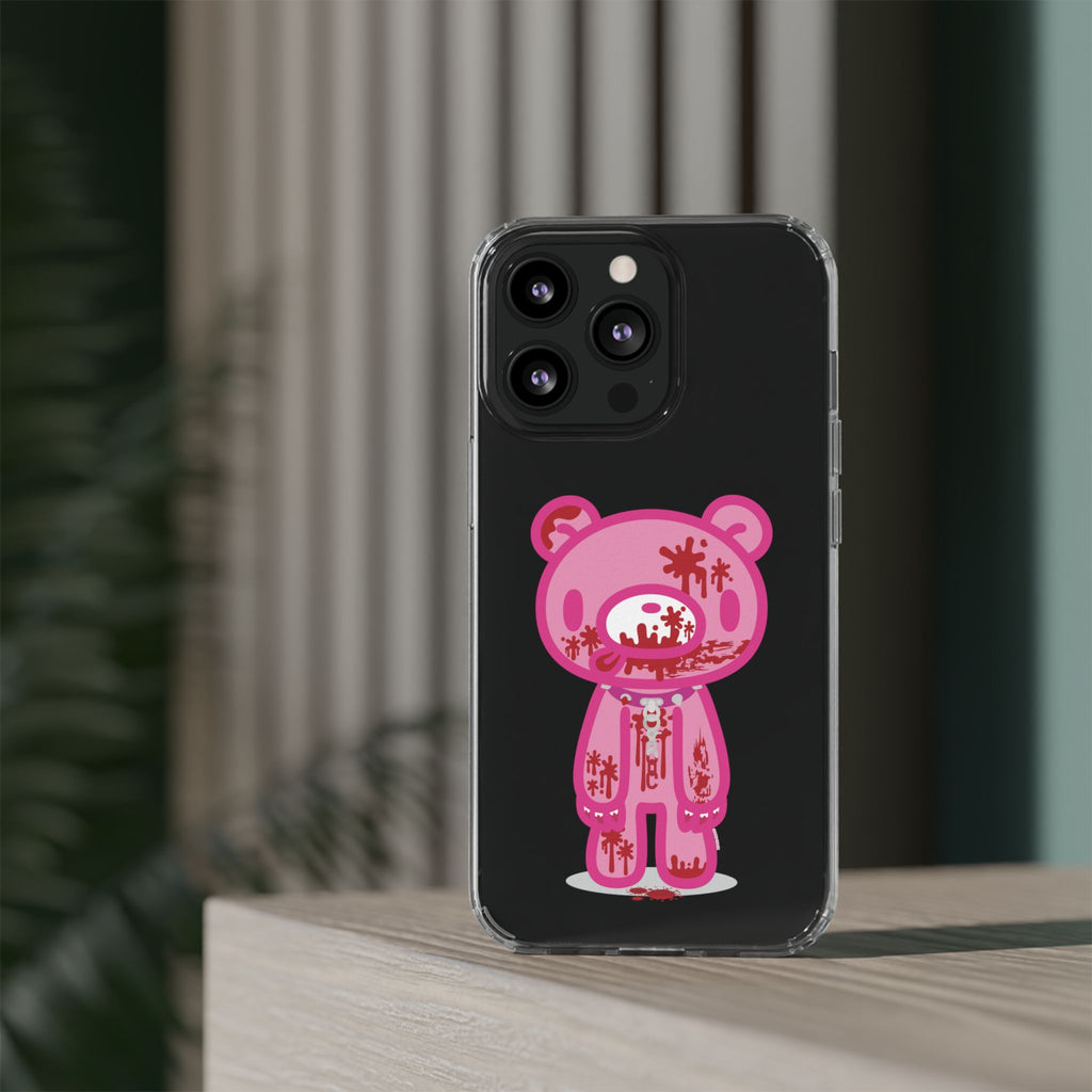 Pink Gloomy Bear Bloody - Clear Phone Case