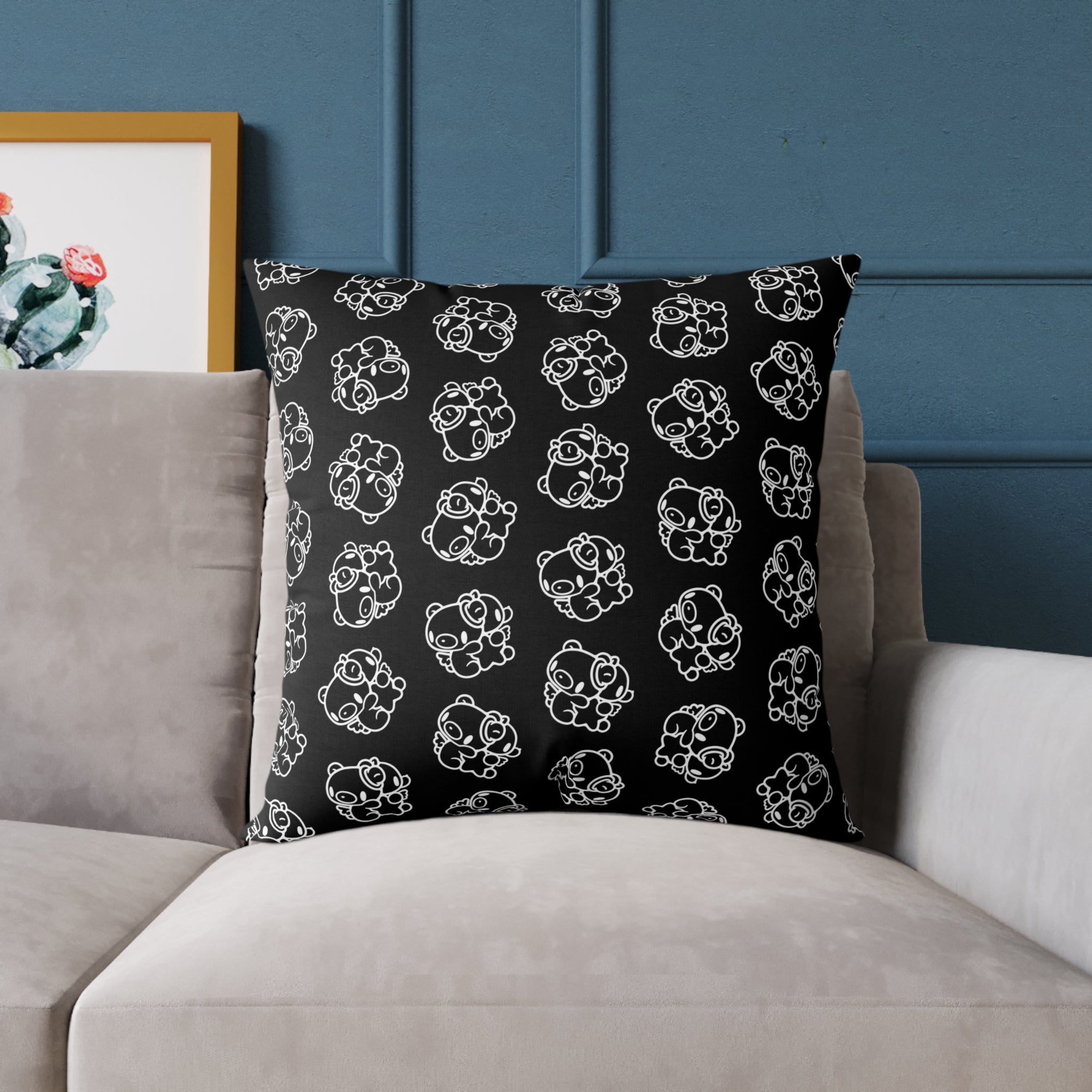 Gloomy Gemini Zodiac Square Poly Canvas Pillow