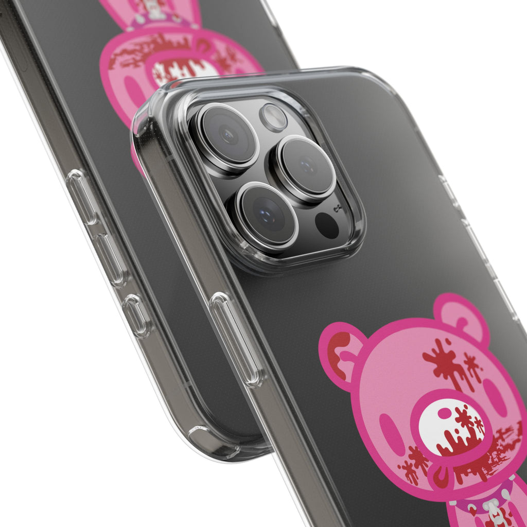 Pink Gloomy Bear Bloody - Clear Phone Case