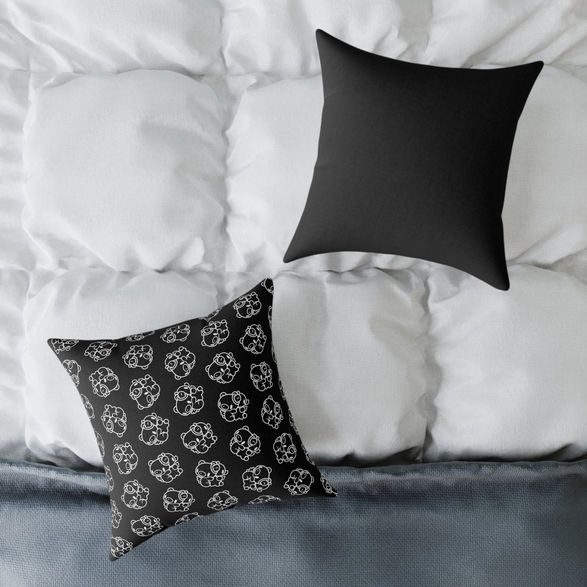 Gloomy Gemini Zodiac Square Poly Canvas Pillow