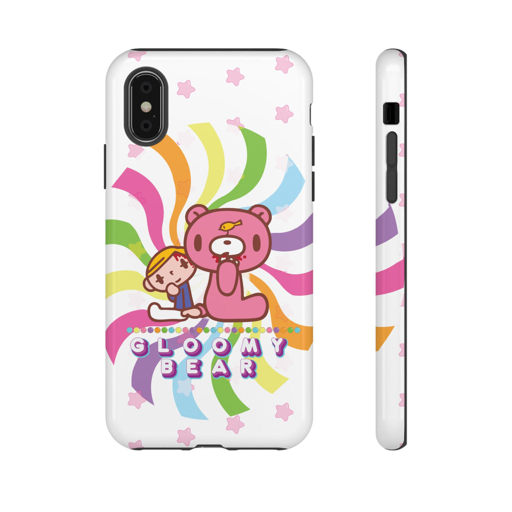 Swirly Rainbow Gloomy Bear - Tough Phone Case