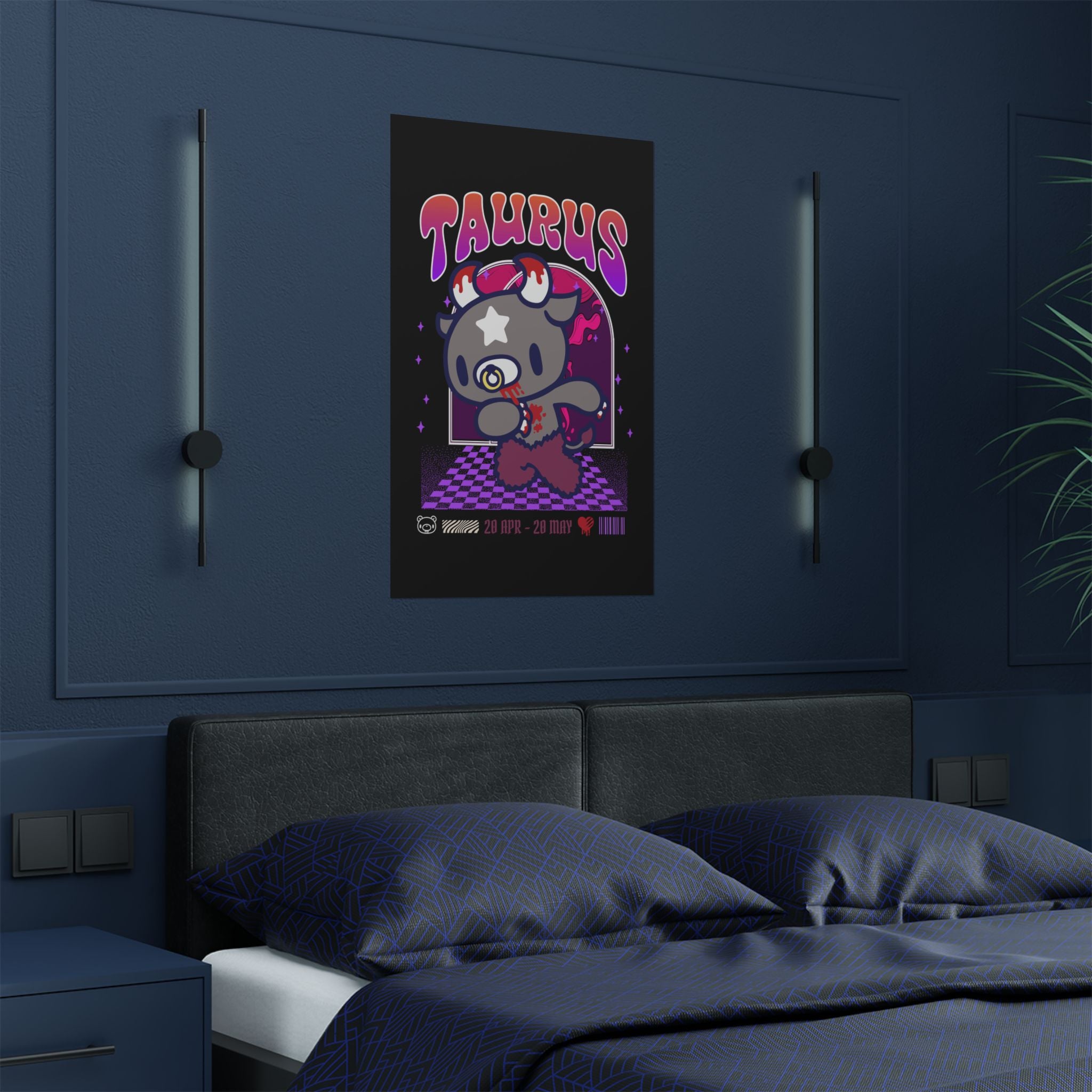 Gloomy Taurus Zodiac Satin Posters (300gsm)