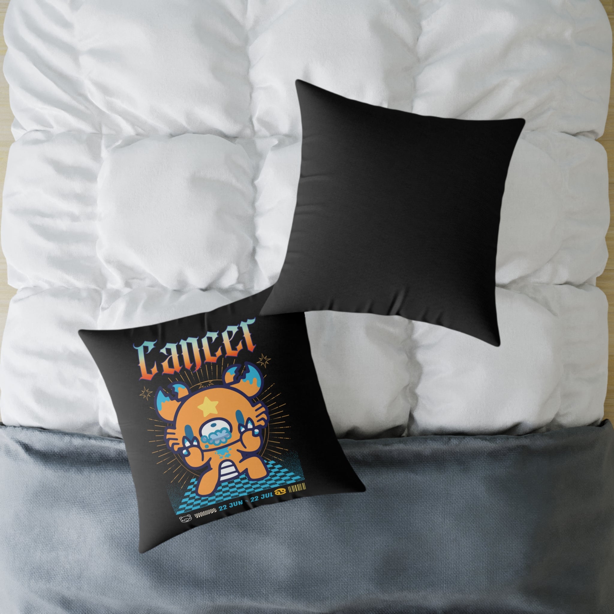Gloomy Cancer Zodiac Square Poly Canvas Pillow