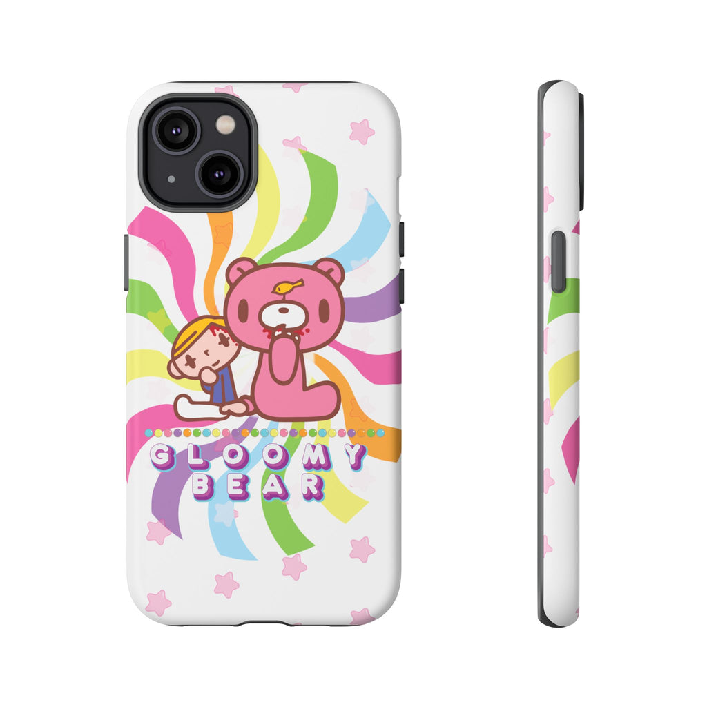 Swirly Rainbow Gloomy Bear - Tough Phone Case