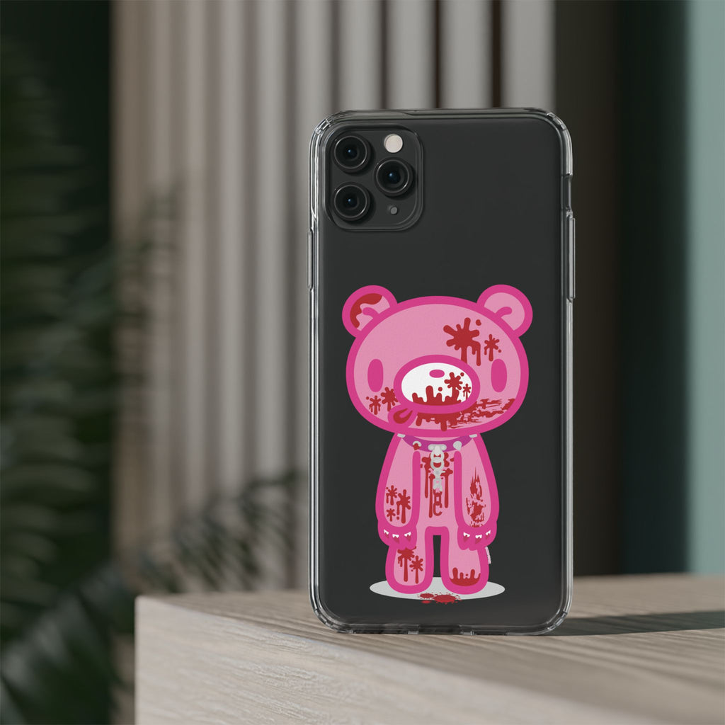 Pink Gloomy Bear Bloody - Clear Phone Case