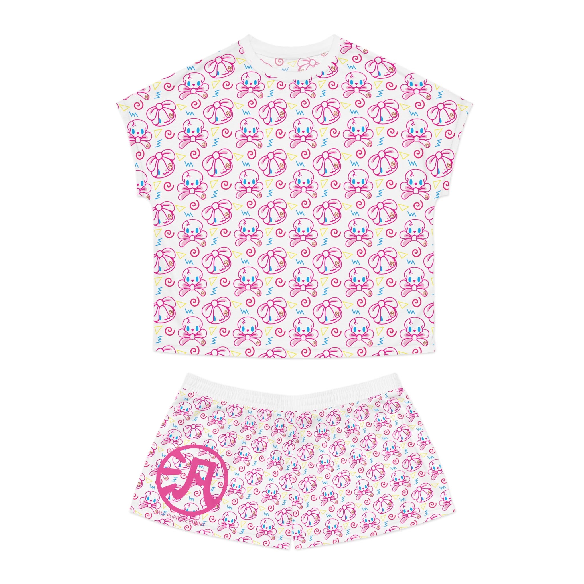 All Purpose Bunny Neon Pastel - Women's Short Pajama Set (AOP)
