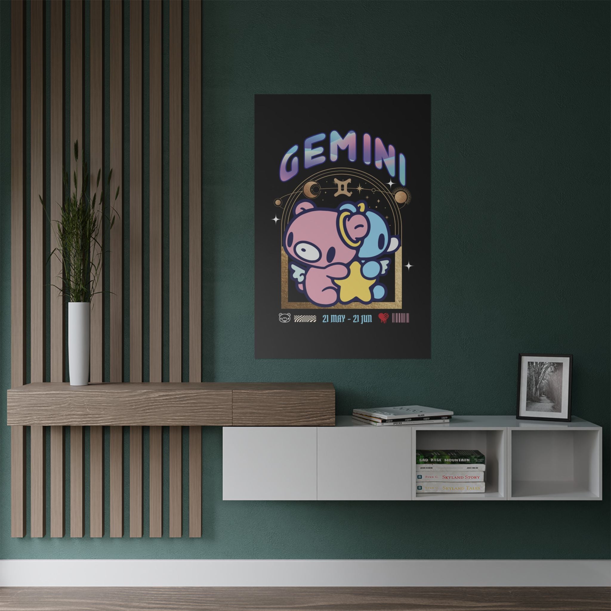 Gloomy gemini Zodiac Satin Posters (300gsm)