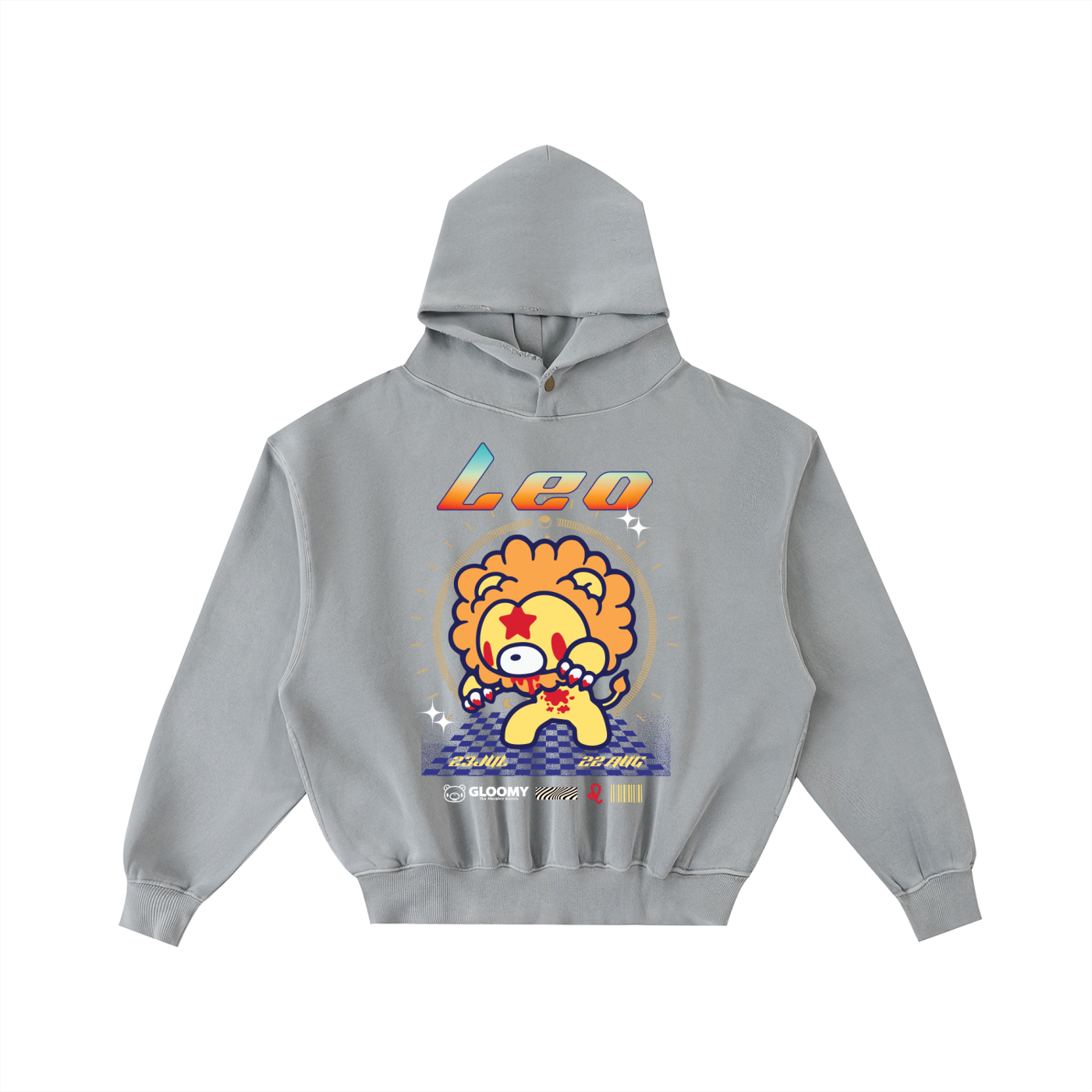 Frayed Enzyme Washed Fleece Hoodie