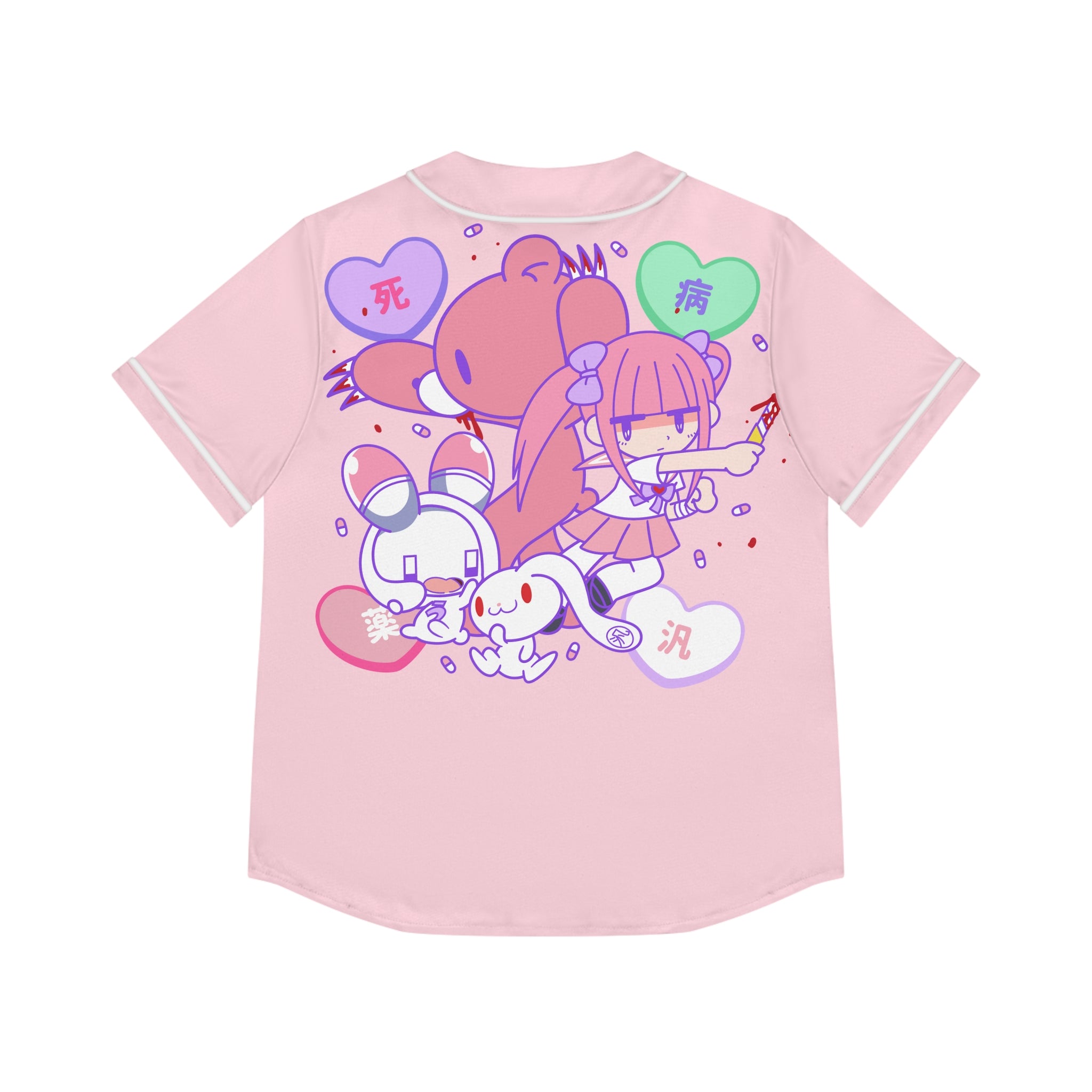 Menhera x Gloomy Bear Women's Baseball Jersey (AOP)