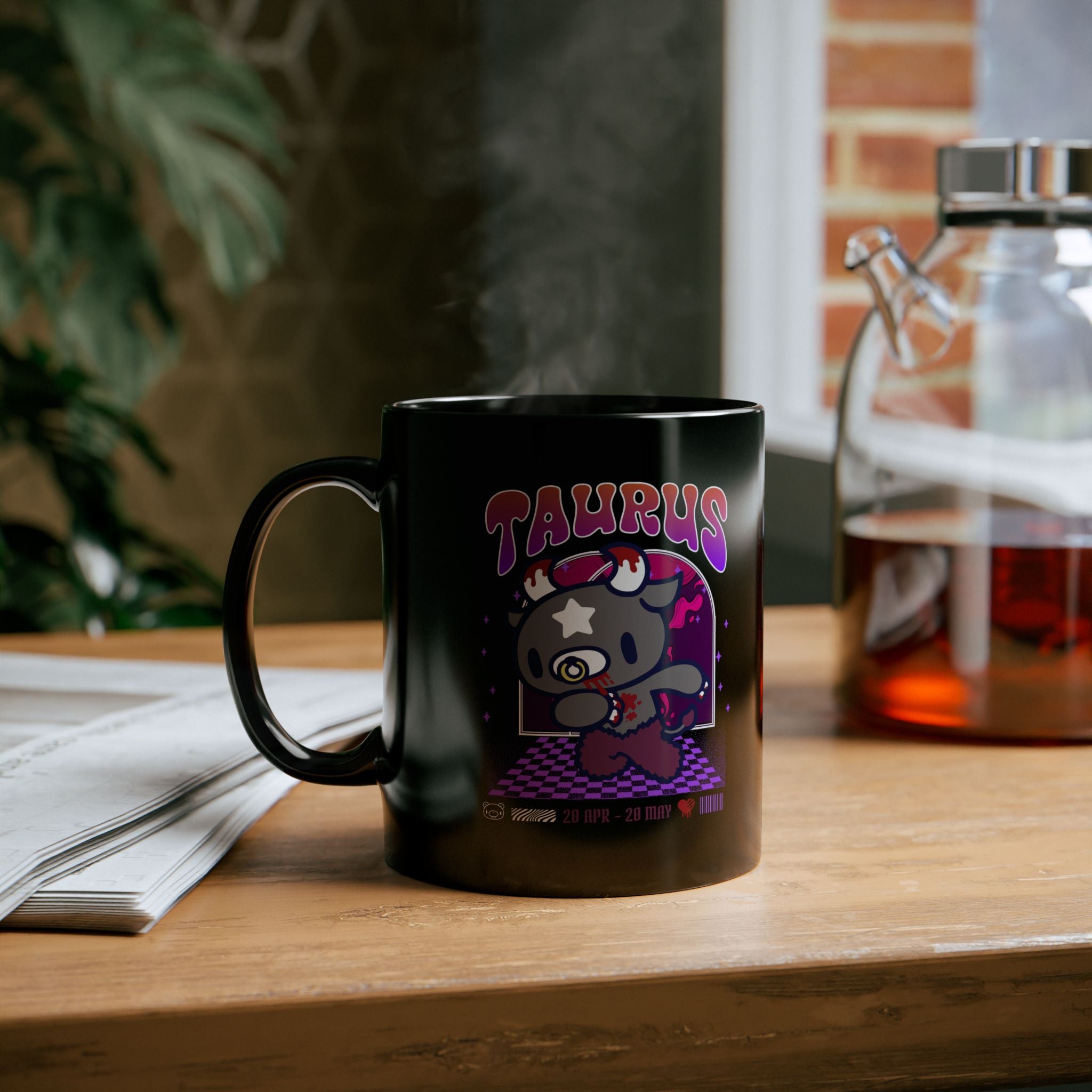 Gloomy Taurus zodiac Black Mug (11oz, 15oz)