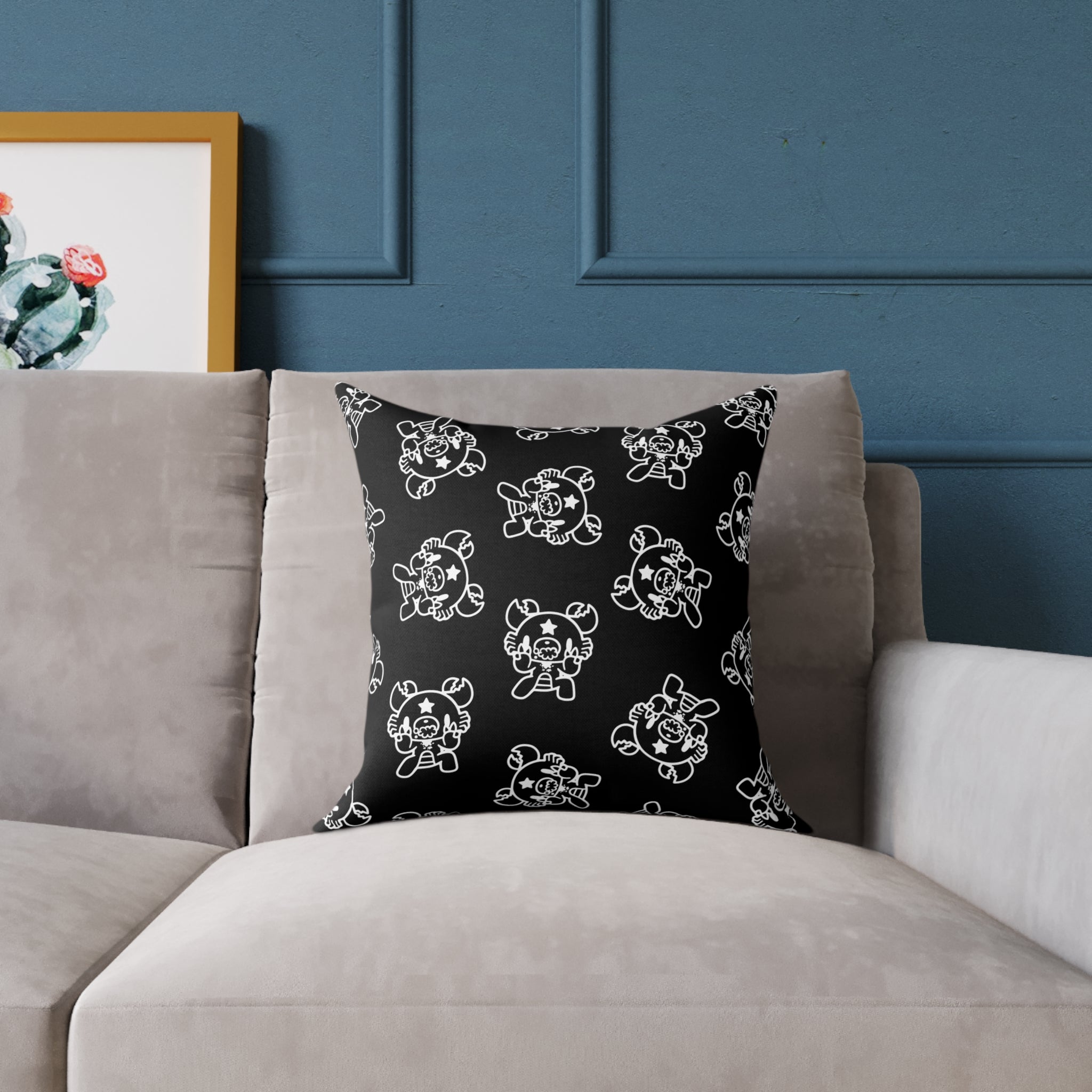 Gloomy Cancer Zodiac Square Poly Canvas Pillow