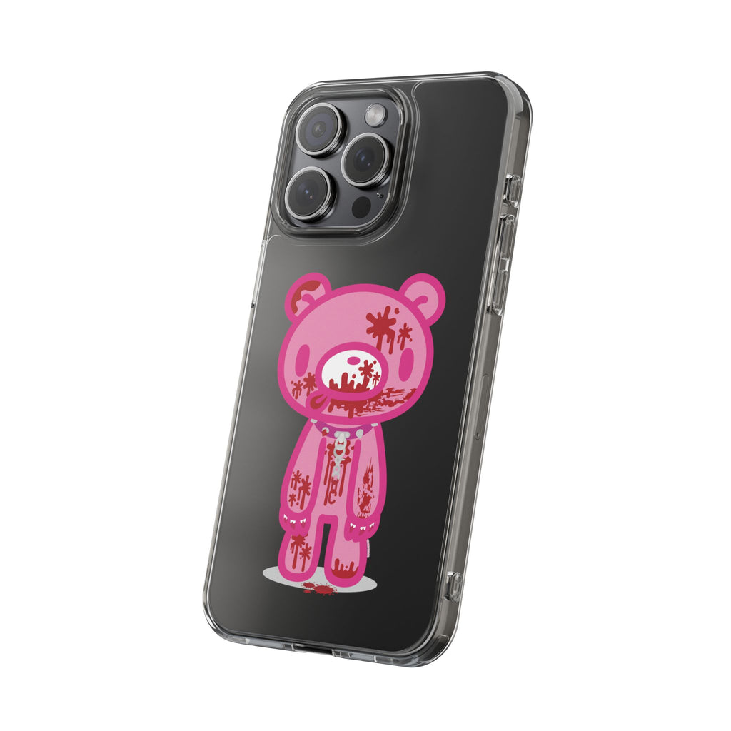 Pink Gloomy Bear Bloody - Clear Phone Case