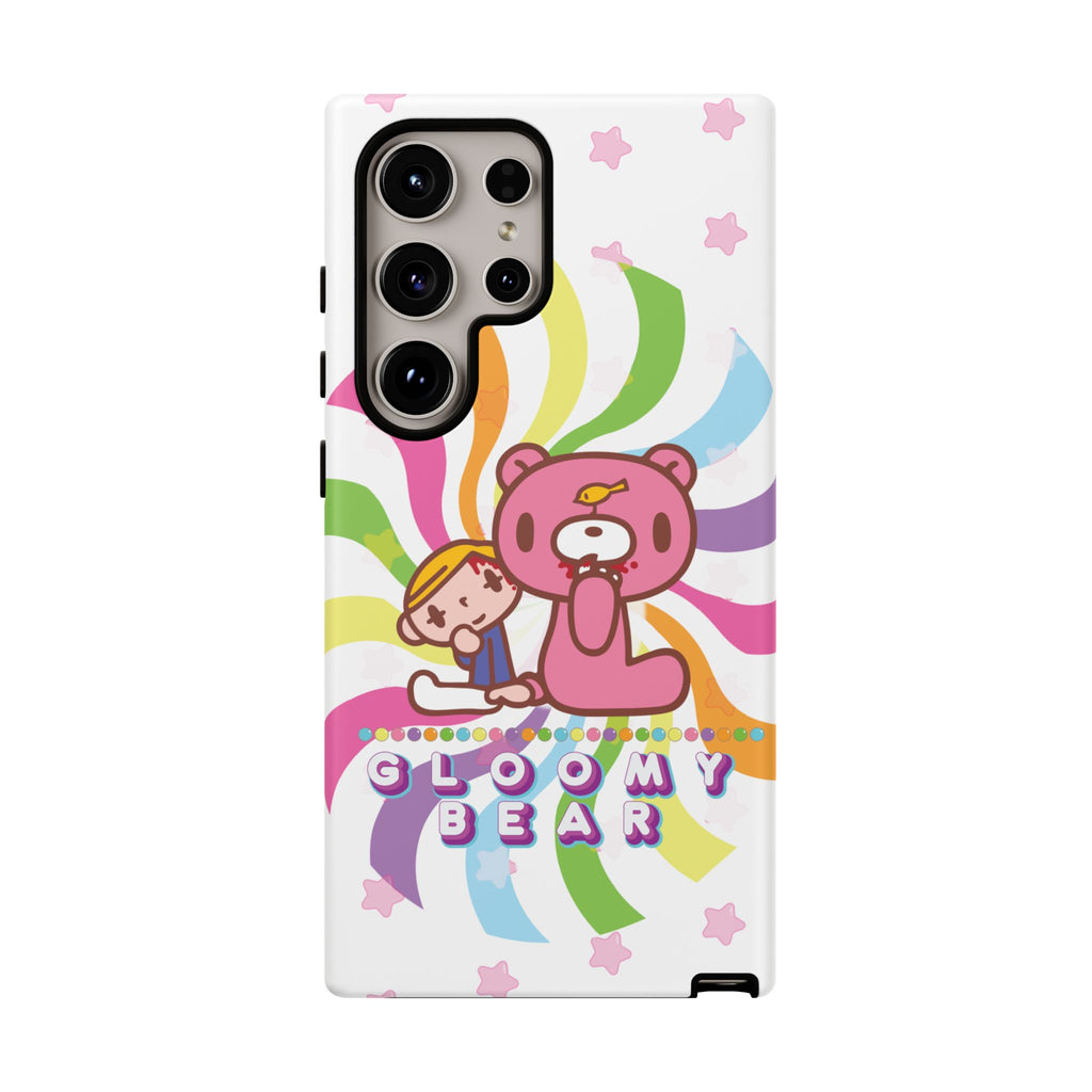 Swirly Rainbow Gloomy Bear - Tough Phone Case