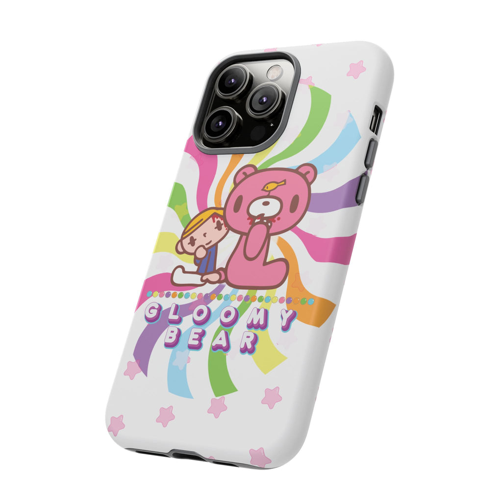 Swirly Rainbow Gloomy Bear - Tough Phone Case