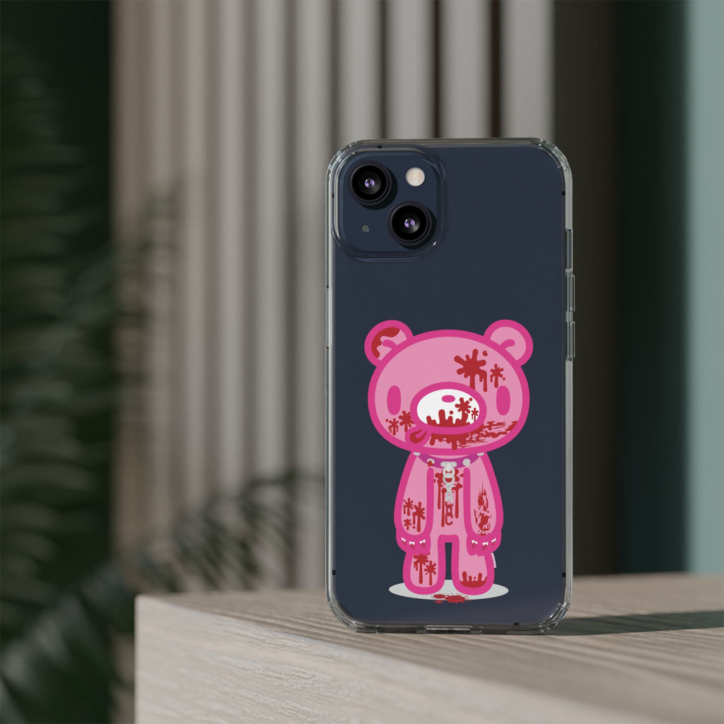 Pink Gloomy Bear Bloody - Clear Phone Case