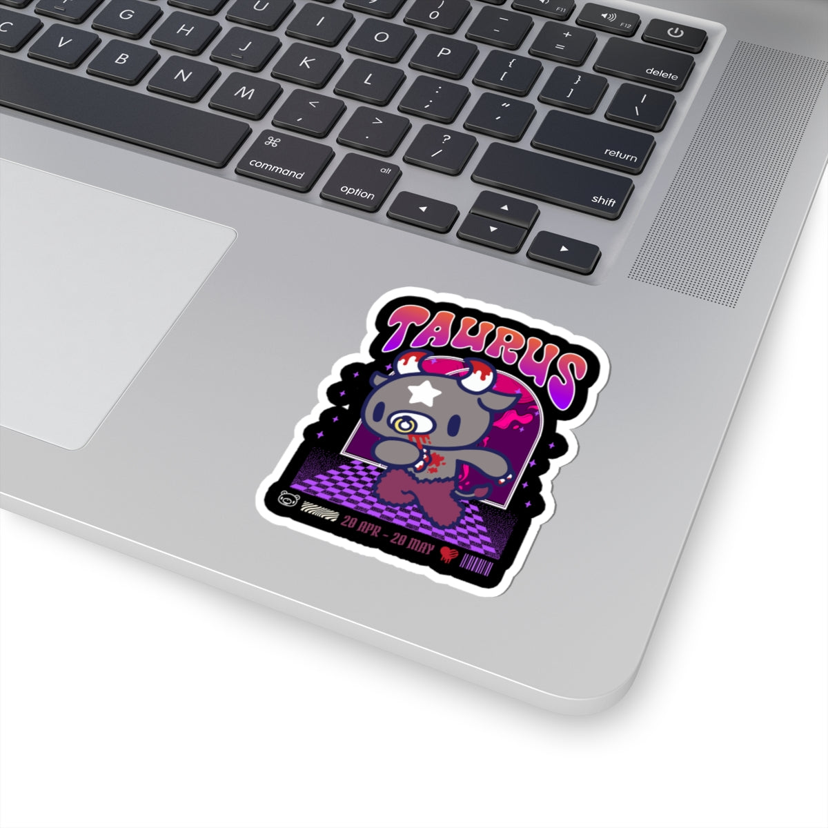 Gloomy Taurus Zodiac Kiss-Cut Stickers
