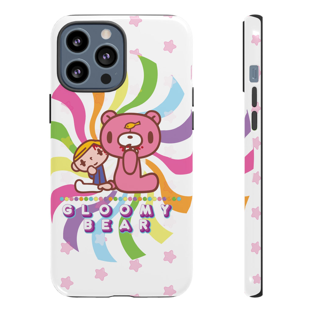 Swirly Rainbow Gloomy Bear - Tough Phone Case