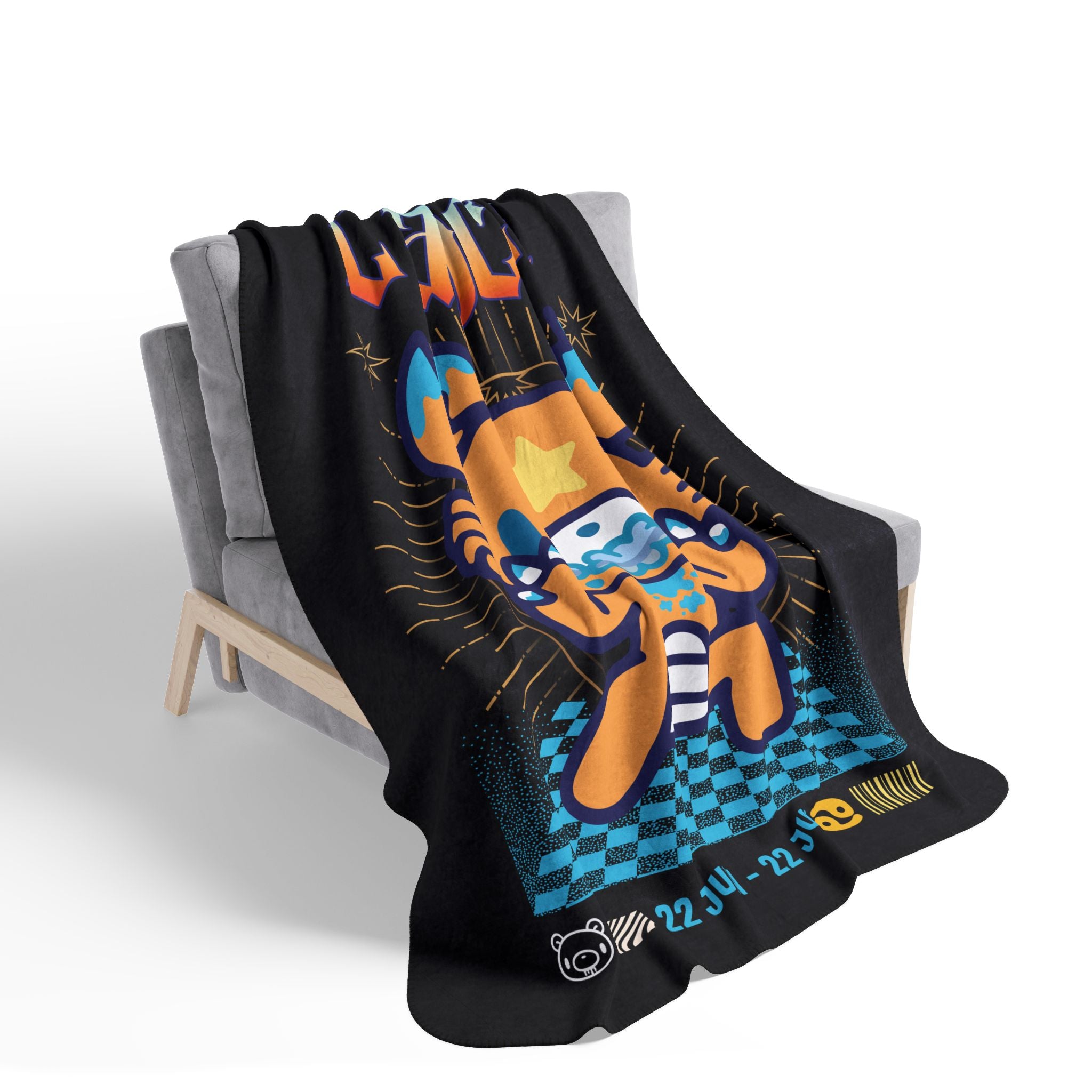 Gloomy Bear Cancer Zodiac Fleece Sherpa Blanket
