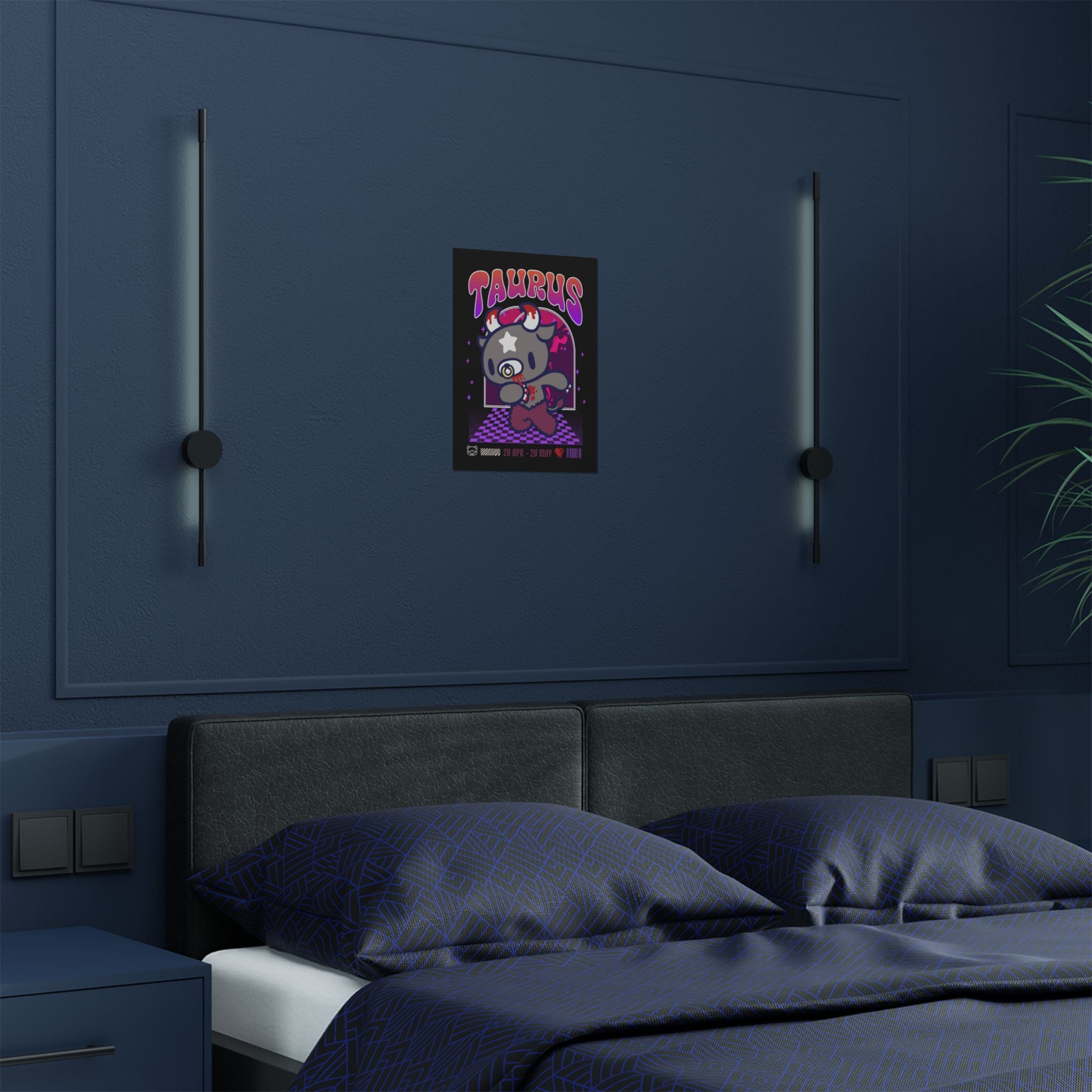 Gloomy Taurus Zodiac Satin Posters (300gsm)