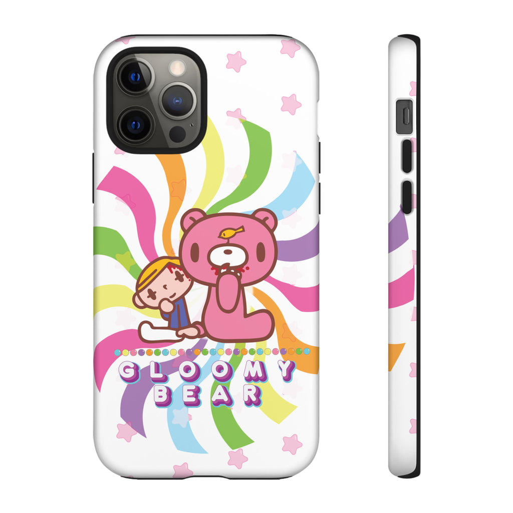 Swirly Rainbow Gloomy Bear - Tough Phone Case