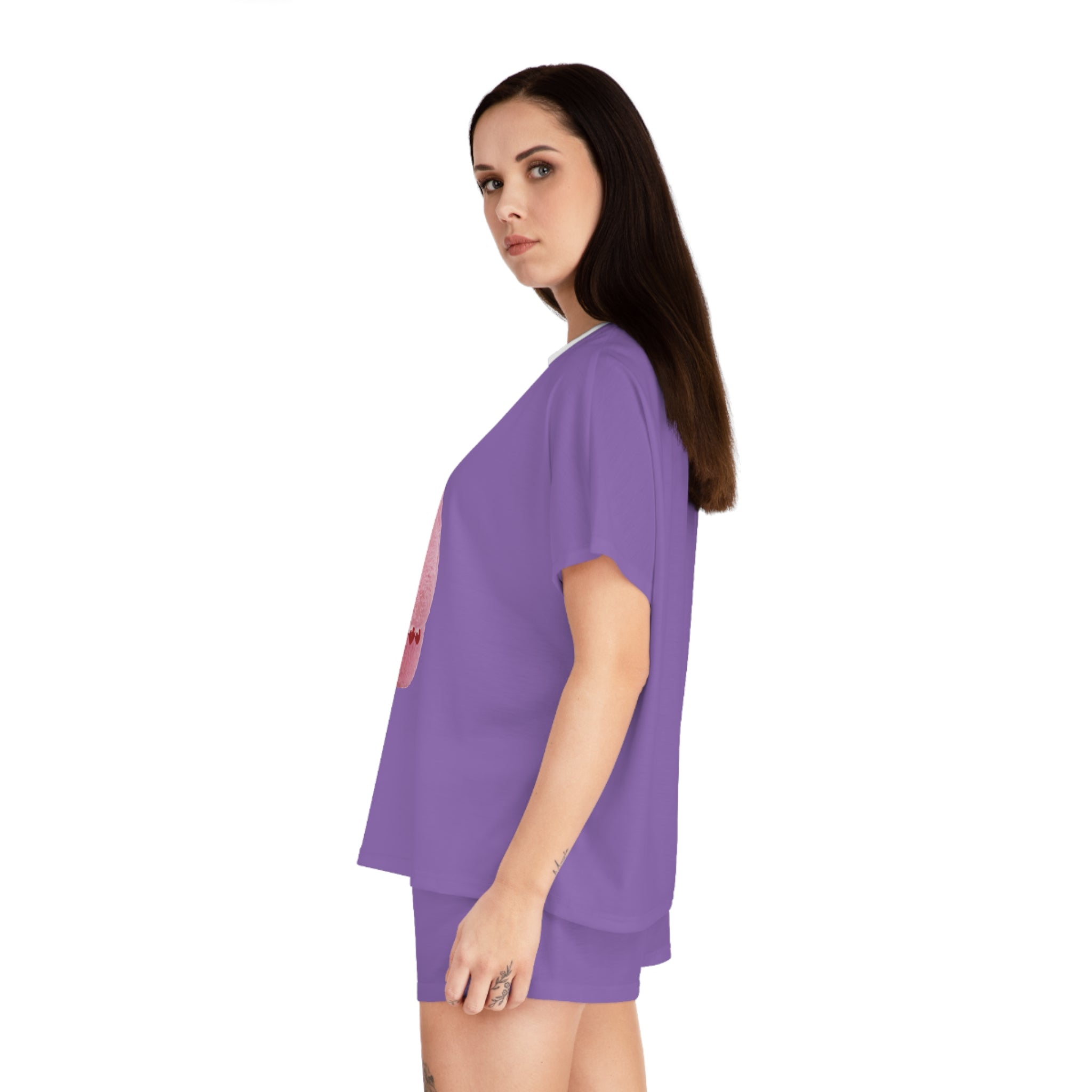 Chubby Gloomy Bear Y2K - Women's Short Pajama Set (AOP)