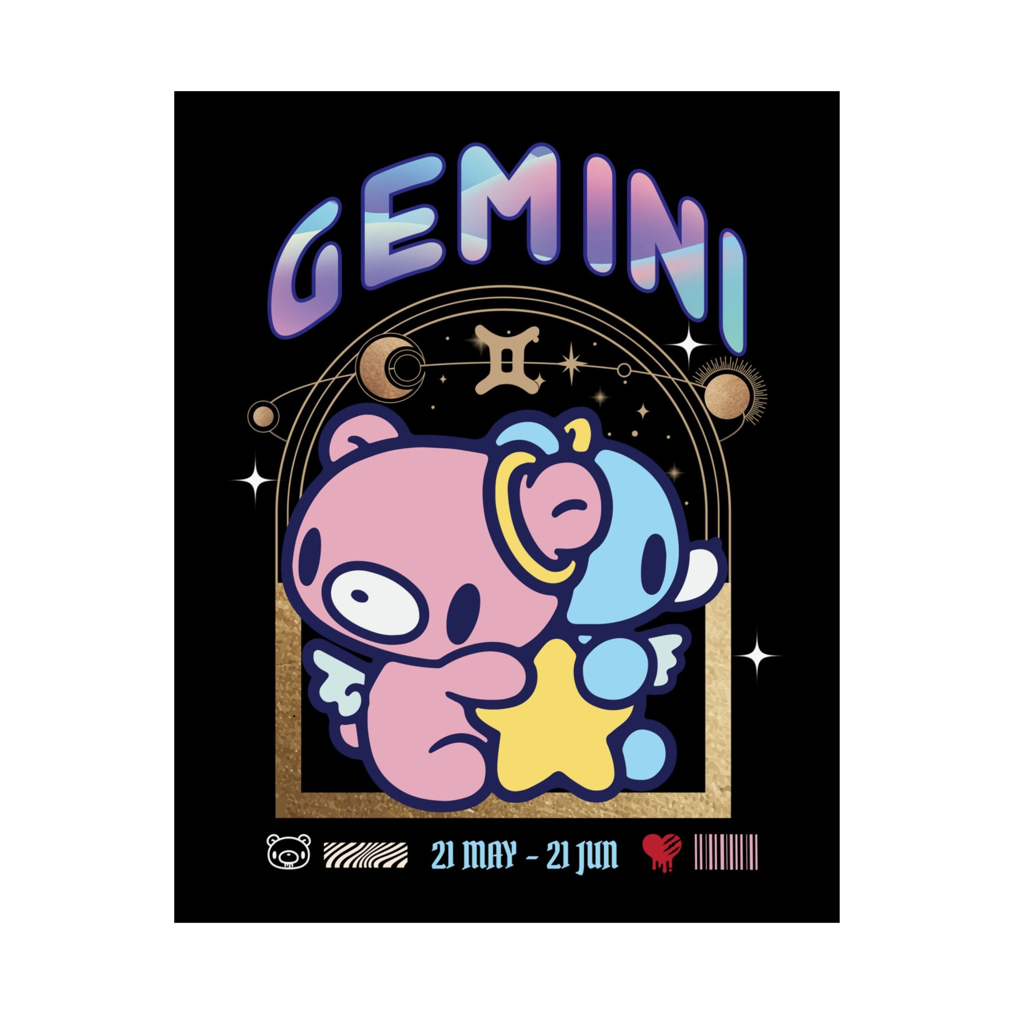 Gloomy gemini Zodiac Satin Posters (300gsm)