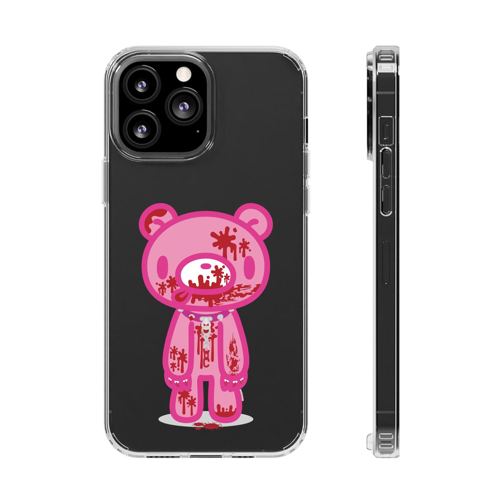 Pink Gloomy Bear Bloody - Clear Phone Case