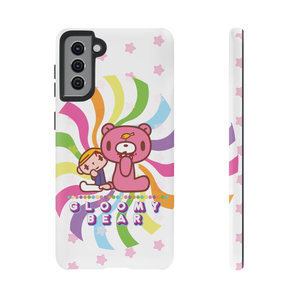 Swirly Rainbow Gloomy Bear - Tough Phone Case