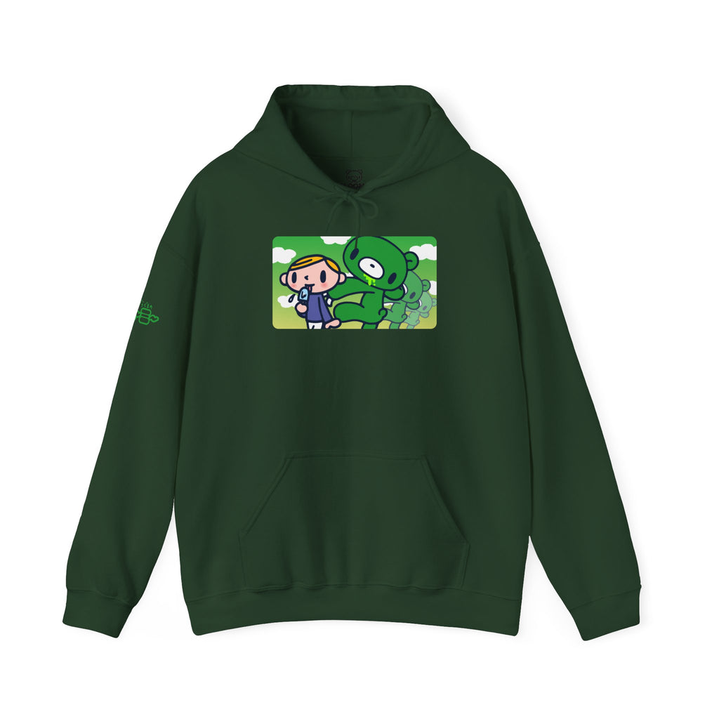 Sneak Up Green Gloomy Bear Hooded Sweatshirt