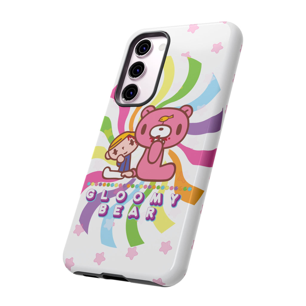 Swirly Rainbow Gloomy Bear - Tough Phone Case