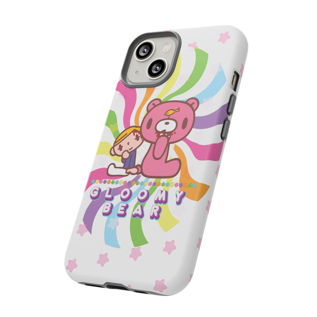 Swirly Rainbow Gloomy Bear - Tough Phone Case