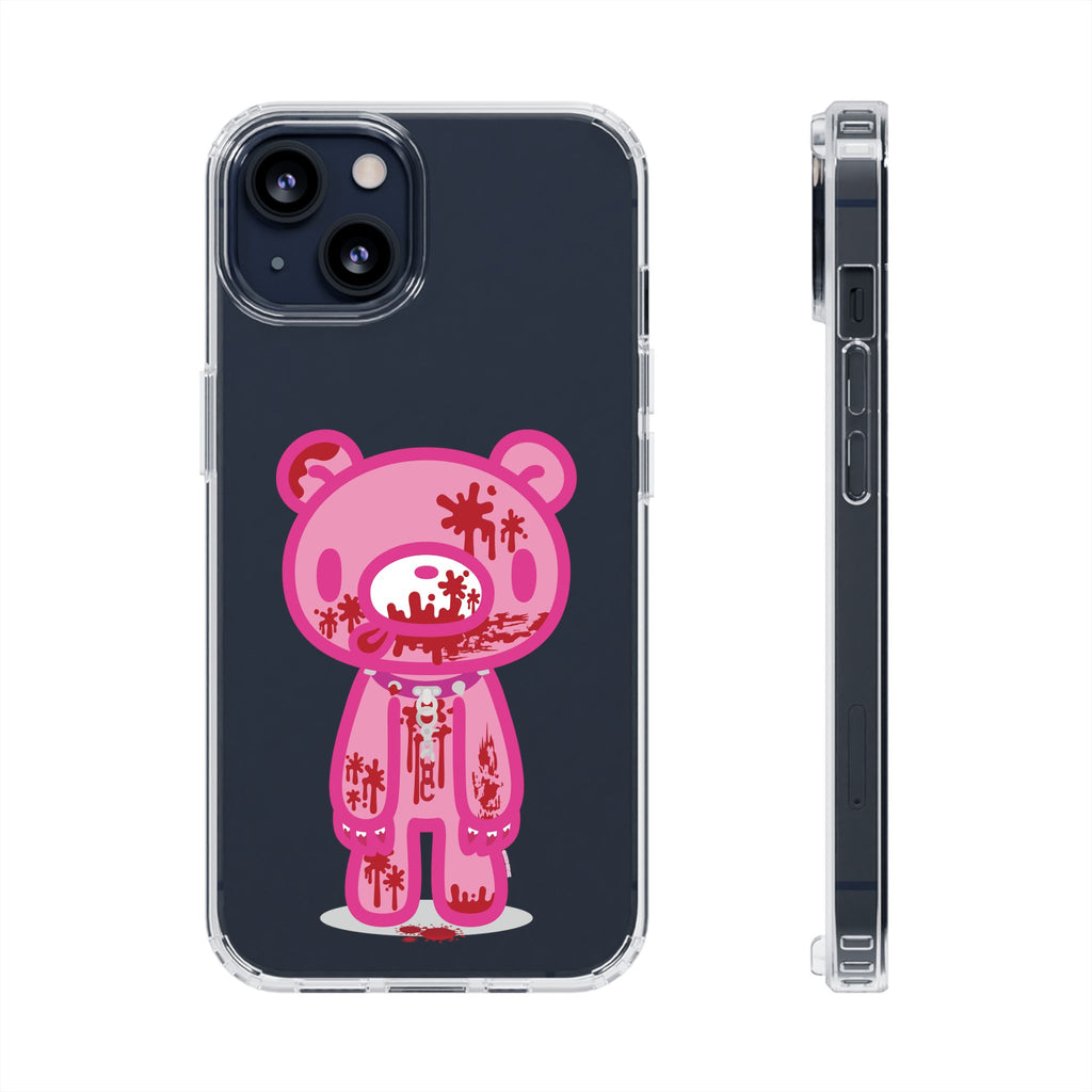 Pink Gloomy Bear Bloody - Clear Phone Case