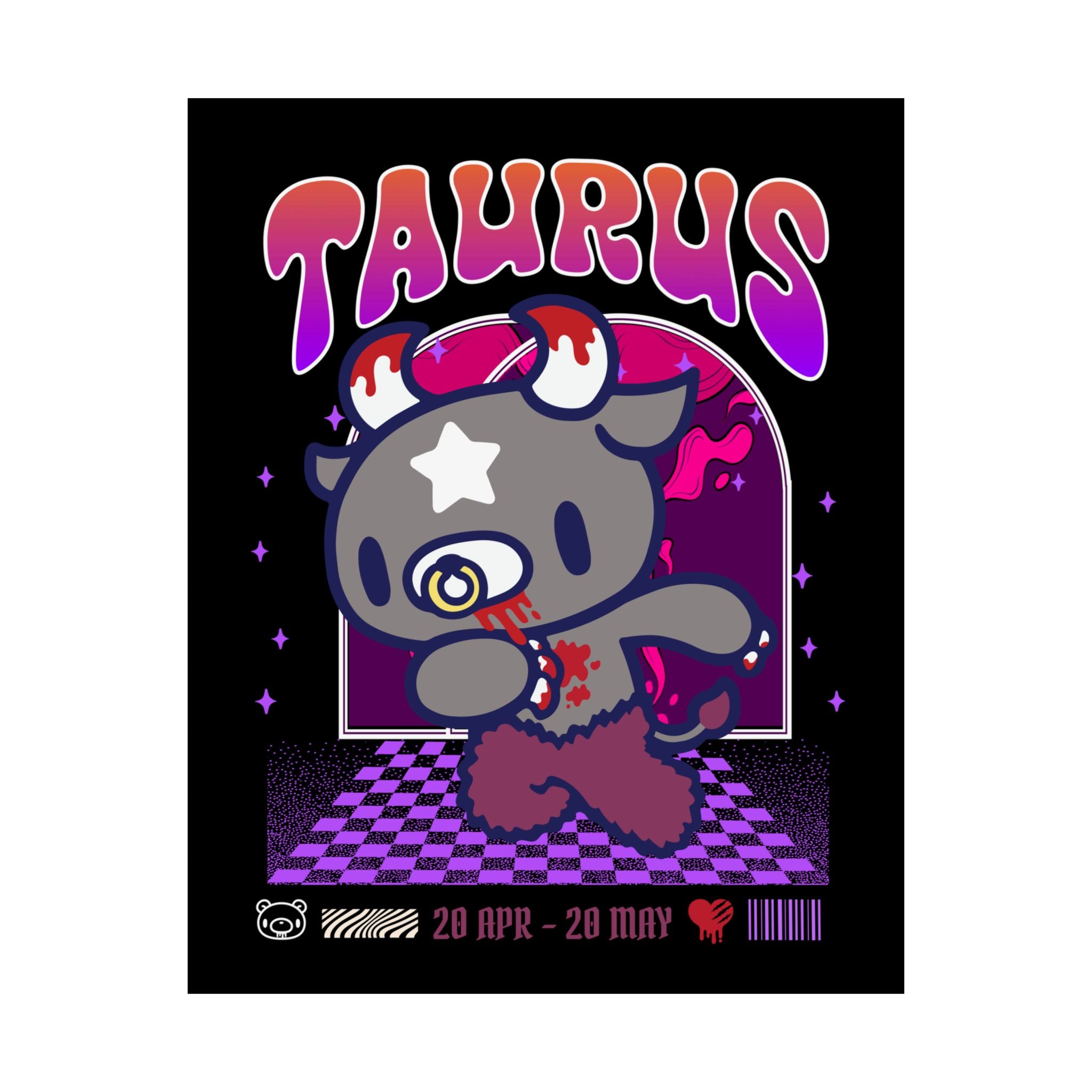 Gloomy Taurus Zodiac Satin Posters (300gsm)