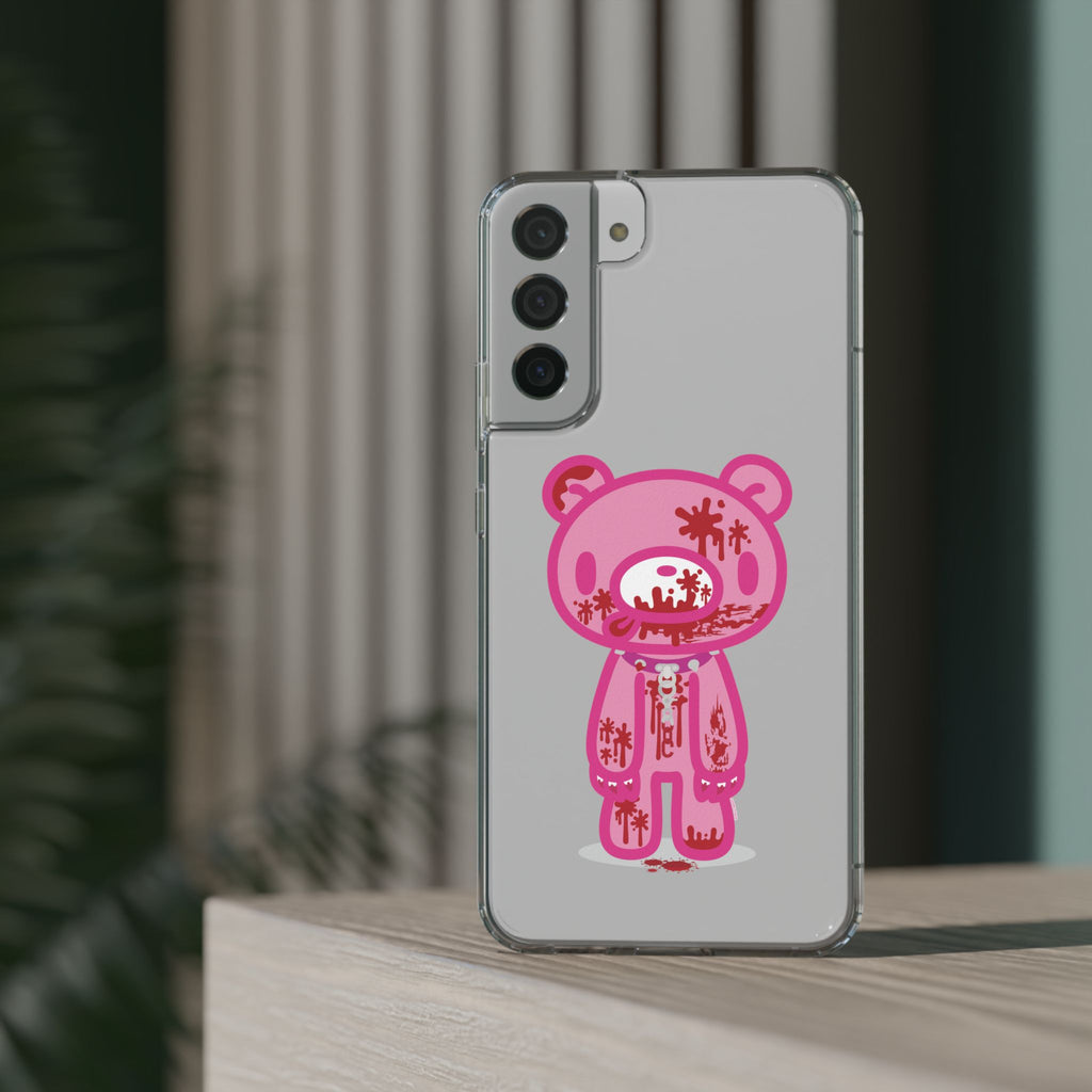 Pink Gloomy Bear Bloody - Clear Phone Case