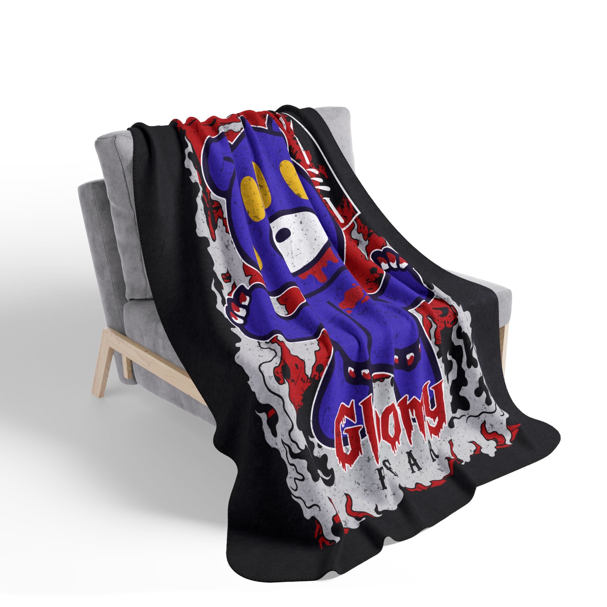 Spider Gloomy Bear halloween Fleece Sherpa Blanket