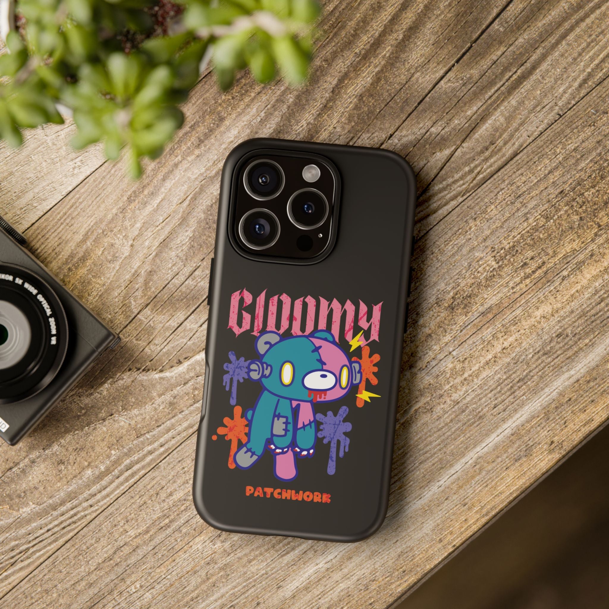 gloomy bear Halloween patchwork Phone Case