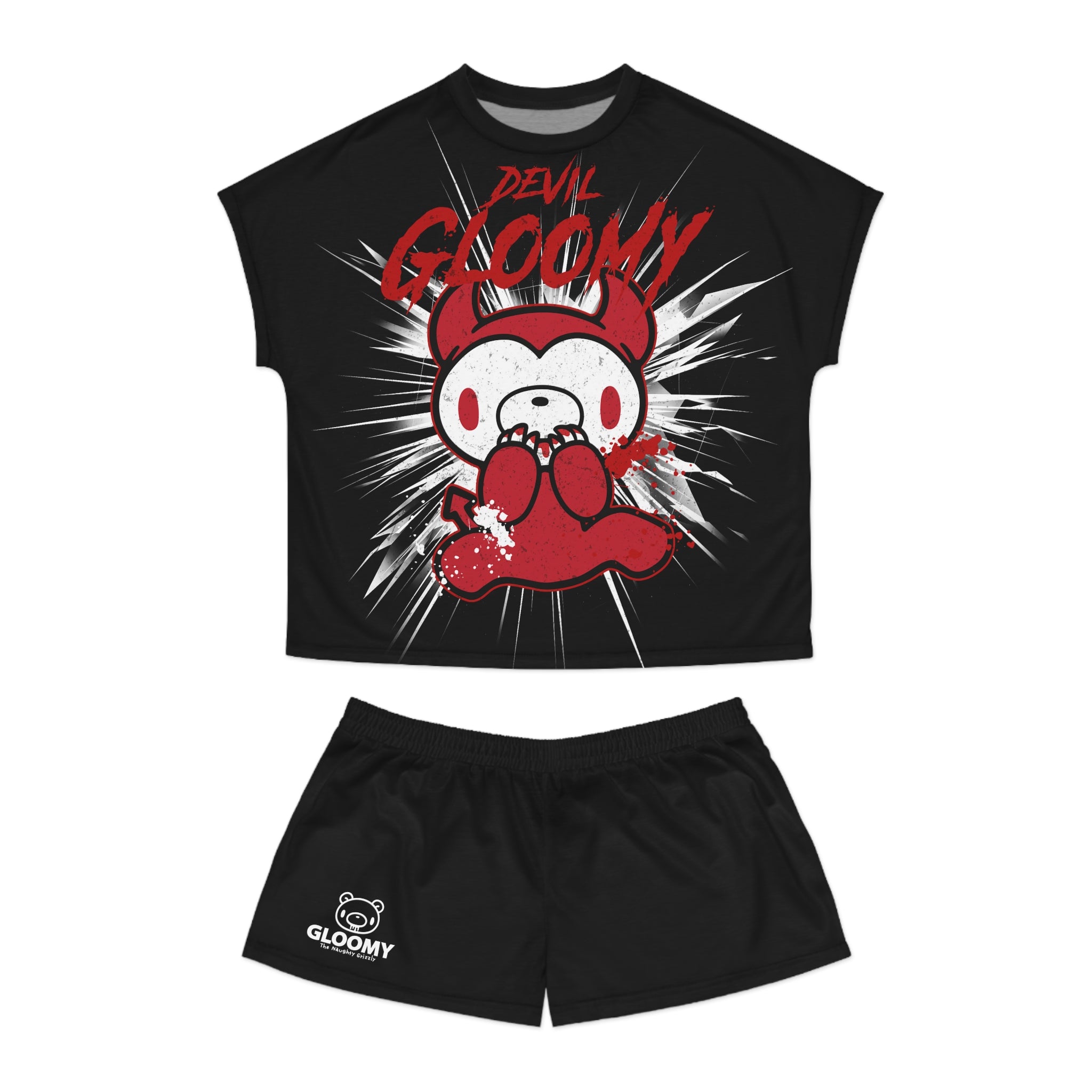 Devil Gloomy Halloween - Women's Short Pajama Set (AOP)