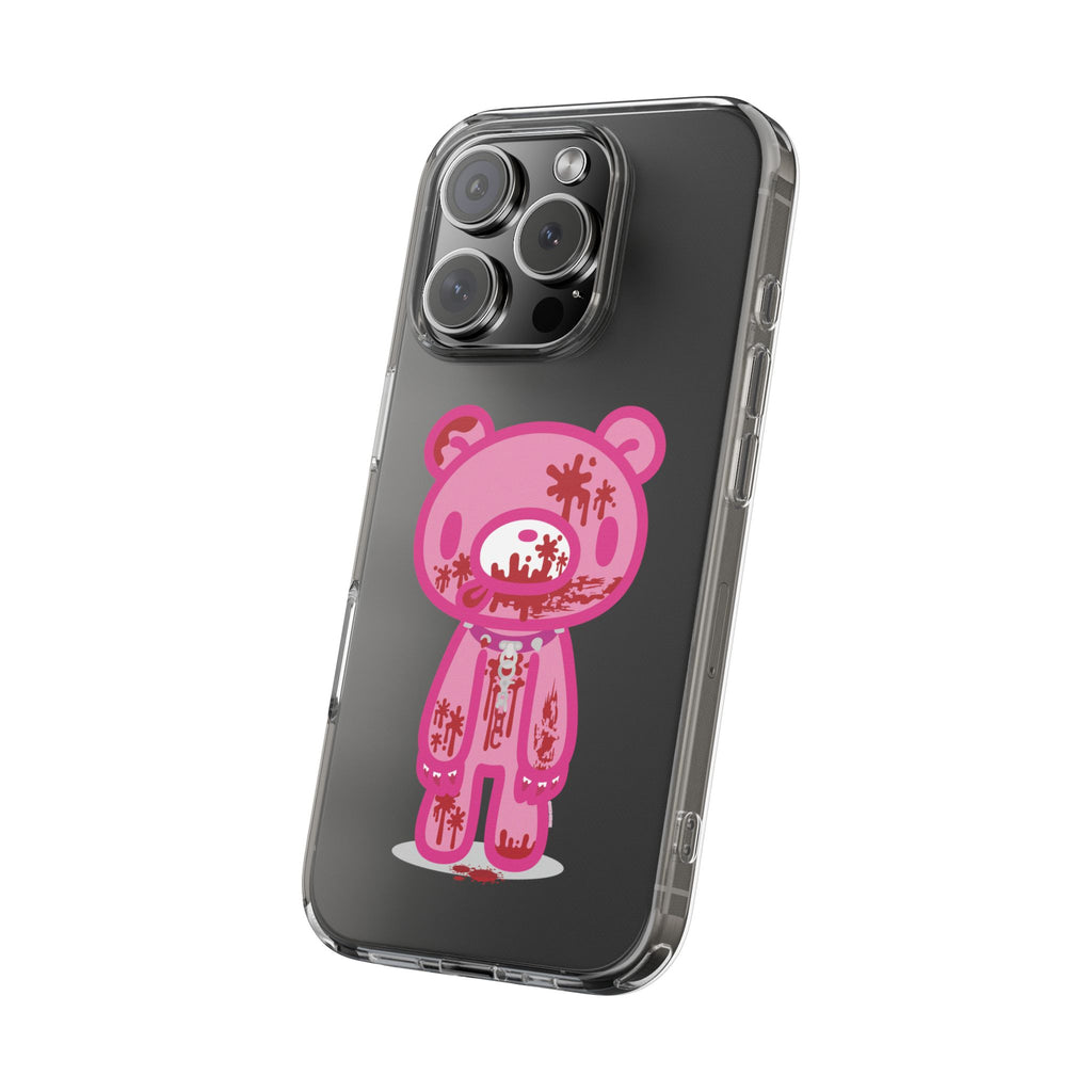 Pink Gloomy Bear Bloody - Clear Phone Case