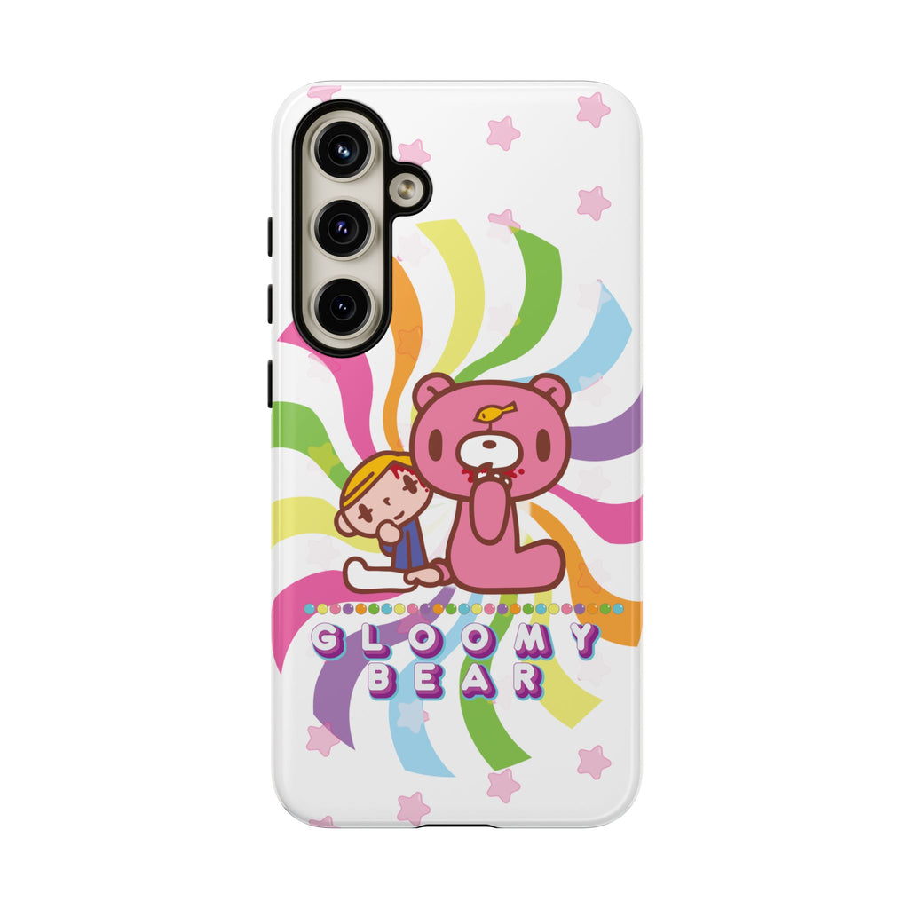 Swirly Rainbow Gloomy Bear - Tough Phone Case