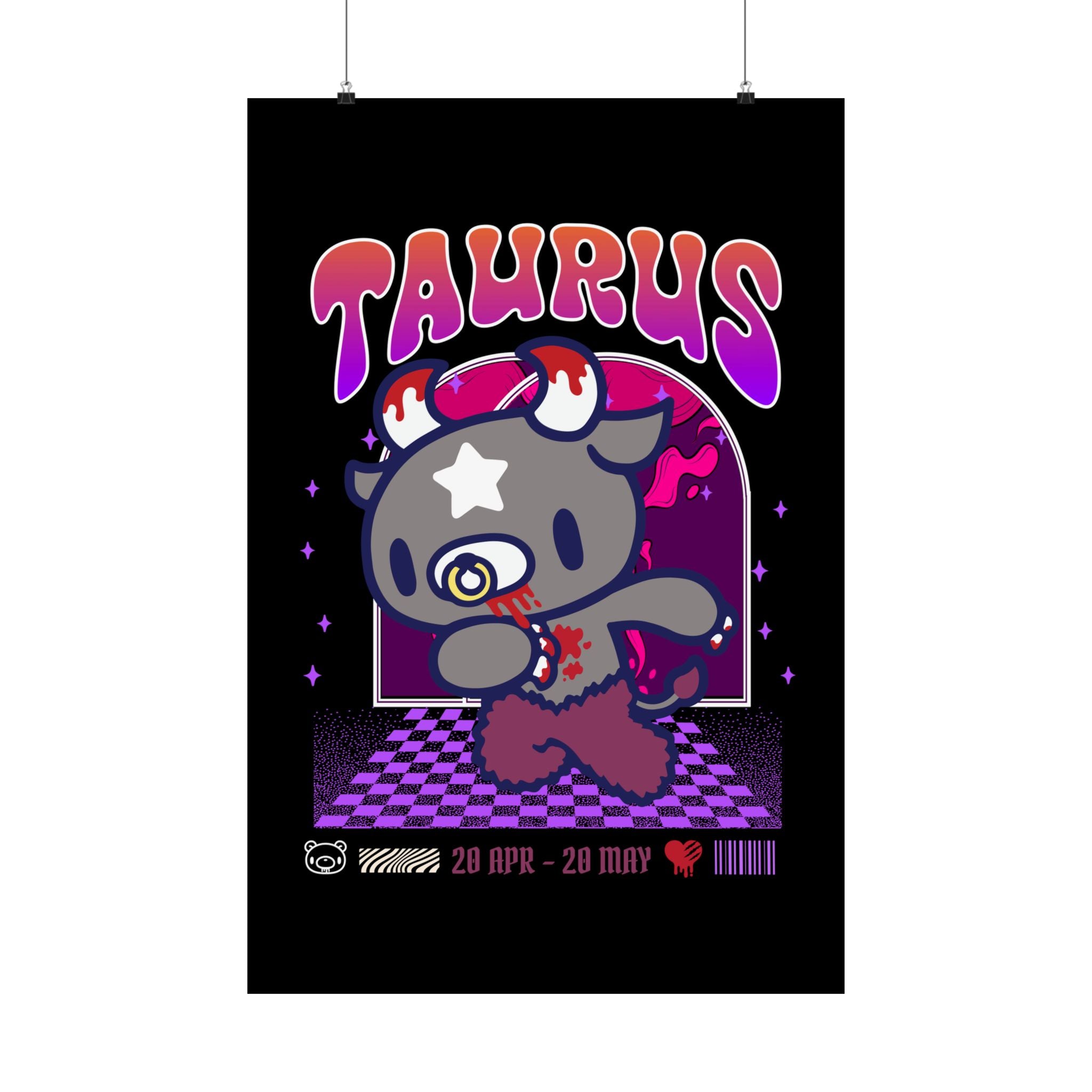 Gloomy Taurus Zodiac Satin Posters (300gsm)