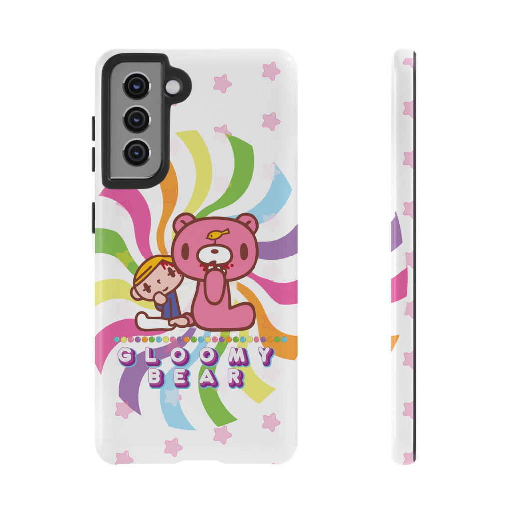 Swirly Rainbow Gloomy Bear - Tough Phone Case