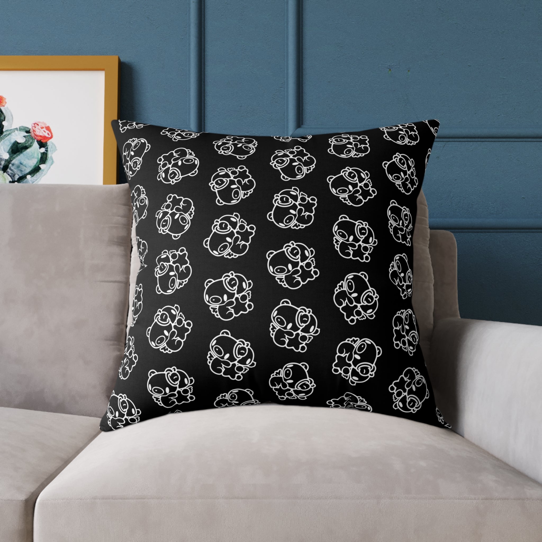 Gloomy Gemini Zodiac Square Poly Canvas Pillow